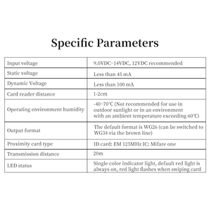 Cerradura Inteligente para Puerta de Seguridad, Lector de Tarjetas RFID de Proximidad, Lector de Tarjetas IC/ID, Mini Lector de Tarjetas de Control de Acceso a Prueba de Agua para Sistema de Control de Acceso - Product Image 6