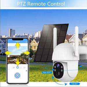 Caméra WiFi Innotronik Support P2P 4MP 360 degrés Tuya PTZ alimentée par énergie solaire avec détection de mouvement et audio bidirectionnel - Product Image 1