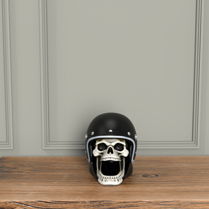 Großhandel Premium Resin Skull Aschenbecher mit Motorrad helm Anpassbare Gothic Smoking Tray für Bars & B2B Groß bestellungen - Product Image 4