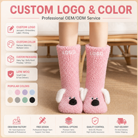 Chaussettes d'intérieur douces et moelleuses en peluche 3D motif chiot pour femme, idéales pour l'hiver et la maison