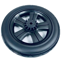 Roue de chariot pour enfants en plastique de 8 pouces avec frein pivotant, pneu en mousse PU