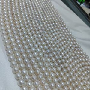 Perles d'eau douce Edison blanches nucléées de 9 à 11 mm, style mignon, vente en gros, perles naturelles véritables, très demandées - Product Image 2
