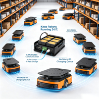 Batterie au lithium AGV AMR 24V 50Ah LiFePO4 avec communication CAN RS485 pour véhicule robotisé à guidage automatique (AGV) et cycle profond