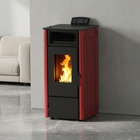 Estufa de Pellets EN16510 CE 7.7kW KM0804A de Alta Eficiencia con Diseño Ecológico y Control Wifi para Calefacción de Dos Habitaciones