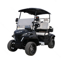 Voiturette de golf électrique 60V 2 places, noir élégant, avec batteries lithium/plomb-acide neuves, version améliorée, très demandée