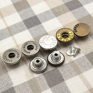 Vintage Metal Snap <b>Buttons</b> Round Embossed Logo Nickel-Free Denim Jeans Fashion Homme Style - Product Image 1