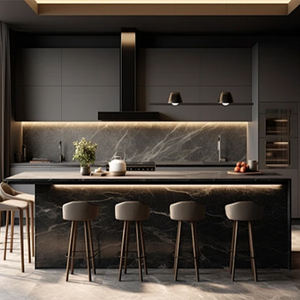 Offre directe du fabricant, armoires de <span class=keywords><strong>cuisine</strong></span> modernes de style <span class=keywords><strong>noir</strong></span> laqué, personnalisées - Product Image 4