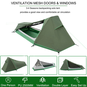 Tenda da Escursionismo Premium per Una Persona con Punti di Ancoraggio Rinforzati per Ambienti Ventosi, Rifugio Tattico per Addestramento e Sopravvivenza - Product Image 5