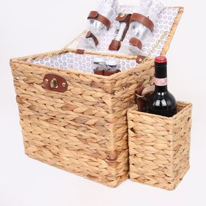 Cesto <span class=keywords><strong>de</strong></span> mimbre pequeño para <span class=keywords><strong>2</strong></span> personas, cesta con tapa - Product Image 4