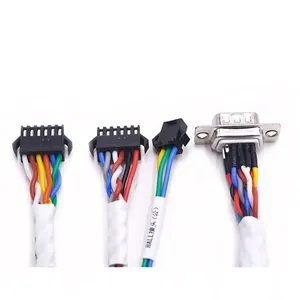 Custom make SM 2.5 male 6 pins wire to wire connector D-Sub 9 poles DB9 male plug cable assembly