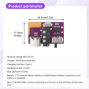 Placa de decodificación BT con amplificador de audio <span class=keywords><strong>mono</strong></span> de 5W, compatible con el par TWS, 1, 2, 2, 1 par - Product Image 6