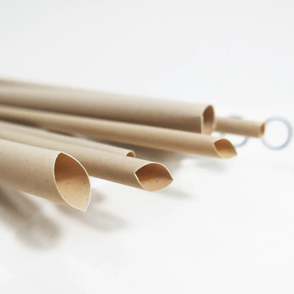 Bamboo pulp compostable food grade disposable boba paper mate straws biodegradable straw disposable