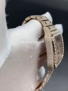 นาฬิกาข้อมือเพชรสำหรับผู้ชาย VVS Moissanite สุดหรูเคสเหล็กกลมพร้อมด้วยหน้าปัดแซฟไฟร์และสายสแตนเลส - Product Image 6