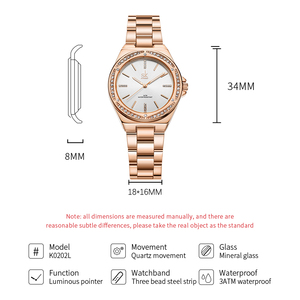 Orologio da <span class=keywords><strong>Donna</strong></span> Impermeabile di Moda con Quadrante in Vetro e Lancette, <span class=keywords><strong>Cinturino</strong></span> di Lusso in <span class=keywords><strong>Acciaio</strong></span> Inossidabile - Product Image 4