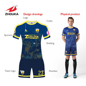 Custom sublimation Best Team White blue china imported soccer jersey - Product Image 4