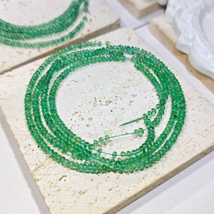 Datian Natural Zambia 3-4mm <strong>Emerald</strong> Flat <strong>Bead</strong> Bracelet No Heat Green Loose <strong>Beads</strong> - Product Image 1