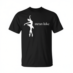 Camiseta gráfica Swan Lake Ballet Ballerina para adultos, unisex, negra - Product Image 2