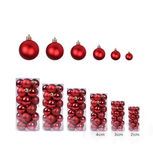 Promotional 3cm/4cm5cm/6cm/7cm/8cm/10cm Christmas Ball Plastic Ball Indoor Christmas Decoration Promotion Christmas Gift