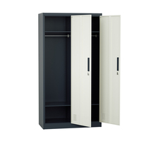 Casier de gym en acier moderne et durable avec serrure électronique, 2 portes, multi-couleurs, rangement pour vêtements suspendus