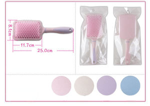 Logo personnalisé écologique paille de blé Airbag Massage des cheveux peigne du cuir chevelu grande planche coussin d'air peigne démêlant brosse à cheveux carrée - Product Image 5