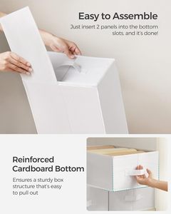 Juego de alta calidad de 4 organizadores de ropa de armario modernos de gran tamaño Organizadores de cajones plegables de 6 compartimentos con asas - Product Image 3