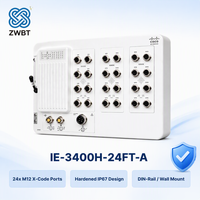 Commutateur Cisco Catalyst IE-3400H-24FT-A, robuste, IP67, 24x FE M12 D-Coded, -40°C à 75°C, montage mural, sans ventilateur, Network Advantage