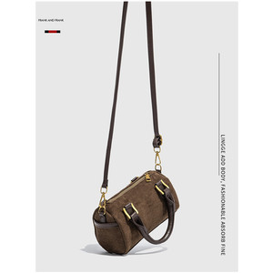 Sac à main pour femme de style rétro européen et américain, petit sac Boston, durable, à bandoulière, avec fermeture éclair, en cuir PU - Product Image 2