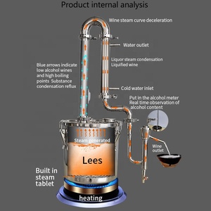 Equipo de destilación de whisky y <span class=keywords><strong>vodka</strong></span>, extractor de <span class=keywords><strong>alcohol</strong></span> pequeño para el hogar de 6L, 201 barril, con <span class=keywords><strong>alcohol</strong></span> - Product Image 3