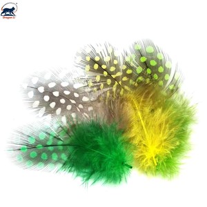 Plumes de dindon de Guinée de qualité supérieure pour la fabrication de mouches de pêche, plumes de hackle naturelles tachetées, matériaux pour la création de leurres de pêche à la mouche, hackle de dindon de Guinée, 10 pièces/paquet - Product Image 1