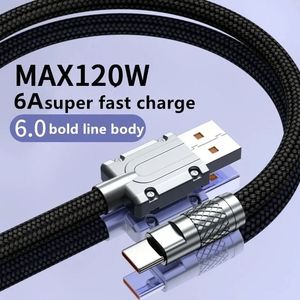 สายชาร์จเร็ว 120W 6A Super Fast Charge Type-C สายไนลอน ชาร์จเร็ว USB C to USB C สำหรับ Android สำหรับโทรศัพท์ 15 16 - Product Image 5