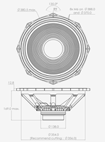 Haut-parleur de moniteur AG 5550 500W 15 pouces avec garantie d'un an, réponse en fréquence 40Hz-1500Hz, impédance 6,6 ohms