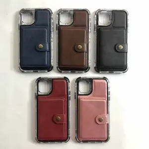 SHSCASE 3 in 1 Telefon hülle Retro-PU-Material mit Karten funktion hohe Menge