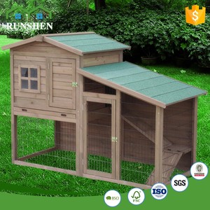 Huche de lapin en bois de sapin d'extérieur grande taille avec maison de lapin de course personnalisée 2 étages Cage de lapin pour animaux de compagnie - Product Image 3