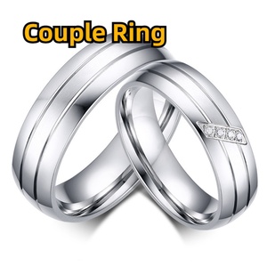 Wholesale Women <b>Ring</b> Diamond Stainless Steel Couple <b>Ring</b> <b>Set</b> Good Quality Wedding <b>Rings</b> Fashion Jewelry - Product Image 2