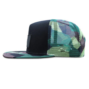 Gorra de béisbol de malla con visera plana de camuflaje, parche de goma personalizado, 5 paneles, sublimación, para hombre - Product Image 4