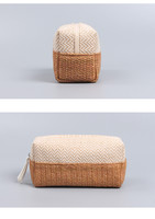 Trousse cosmétique en coton jute naturel organisateur de maquillage pochette de maquillage cosmétique en lin trousse de toilette en chanvre