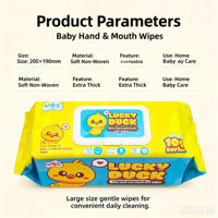 Lingettes pour les mains et la bouche pour bébé, grandes, épaisses, douces, en tissu non tissé spunlace, pour la décontamination et le nettoyage, 200x190mm, usage domestique, vente en gros