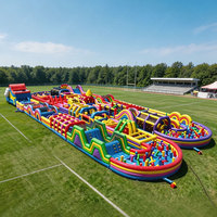 Extérieur Intérieur Wipeout Monstre Enfants Obstacle Course Équipement Gonflable Videur Thème Parc Blow Up Obstacles Course Adulte Jeu