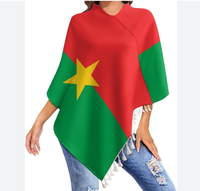 Écharpe d'hiver pour femme avec drapeau du Congo, écharpe douce et chaude, écharpe en cachemire à franges