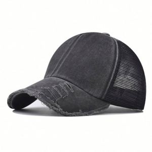 Wholesale Sport Baseball Cap Custom Embroidery logo Washed Cotton 5 Panels Mesh Trucker <b>Hat</b> Vintage Distressed Dad <b>Hat</b> <b>for</b> Men - Product Image 4