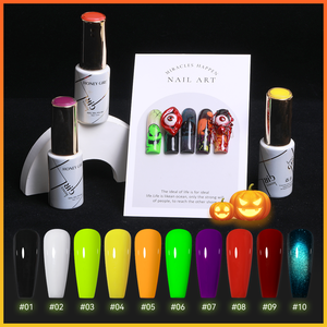 HONEY GIRL Vernis à ongles gel luminescent arc-en-ciel 10 couleurs, vente chaude, gel qui brille dans le noir, application DIY, conception personnalisée OEM/ODM - Product Image 6