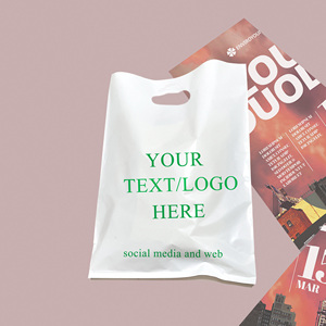 Bolsas <span class=keywords><strong>de</strong></span> Compras <span class=keywords><strong>de</strong></span> Plástico Plegables con Asa Troquelada y Logotipo Personalizado para Boutique y Comercio Minorista - Product Image 3
