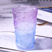 Mug à eau en verre au design artistique moderne OEM, 275 ml, 320 ml, tasse à café dégradée givrée pour la maison et le bar