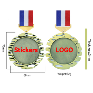 Gold Silver Bronze Blank Medals with <b>Ribbon</b> for Sports Awards Circular Zinc Alloy Die Struck Metal Crafts - Product Image 2