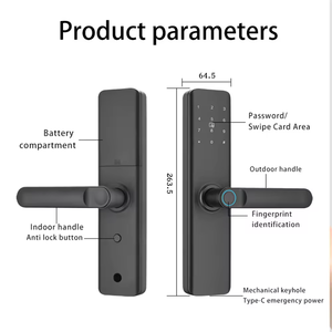 Enrique Tuya Wifi Serrure Intelligente Biométrique Porte en Aluminium <span class=keywords><strong>Carte</strong></span> Mémoire Prix Usine Pas Cher Sage Électronique Cerradura Serrure Inteligente - Product Image 3
