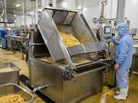 Friteuse professionnelle 100kg/200kg/300kg pour frites, chips de pommes de terre, chips de bananes et produits à base de poulet