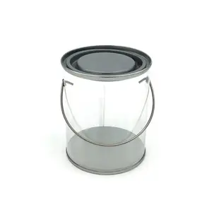 Individuell bemalte runde Zinndosen durchsichtiger leerer Kunststoff-PET-Zinneimer mit Deckeln für Kunsthandwerk Zuckerwaren Schokolade DIY-Verpackung