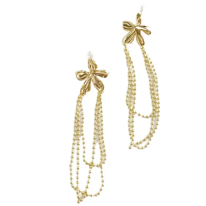 Mode Gold Blumenstern Mehrschicht-Perlenkette meistverkaufte Stile Ohrring für Damen
