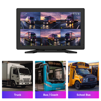 Sistema de Monitoreo de Camiones y Autobuses de 6 Canales, Cámara de Reversa ADAS con Pantalla de 10.1 Pulgadas, Cámaras de Reversa Multiángulo, Alarma de Sonido y Luz