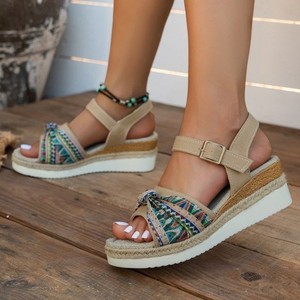Summer New <b>Large</b> Size Bow One-line Casual Women's Sandals Platform Women - Product Image 1